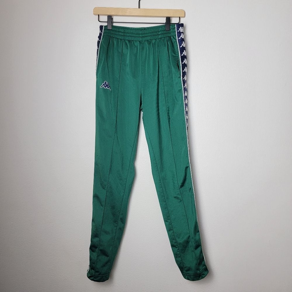 Kappa Green & Navy 222 Banda Track Pants Size Medium - Picture 2 of 13